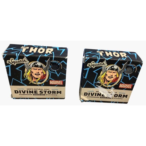 2 Dr. Squatch  Marvel Thor Divine Storm Mens Soap All Natural Limited Edition - Picture 3 of 3